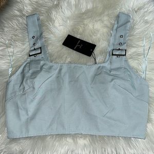 New! Love & Other Things Fasten Detail Strap Crop Top